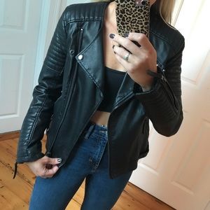 Black leather jacket